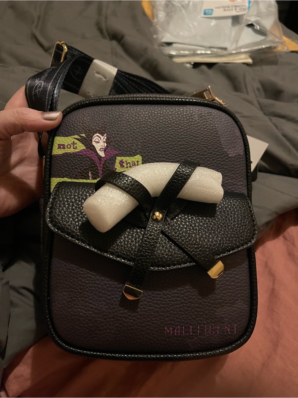 Wonda Pop Maleficent Black and Purple Crossbody Bag